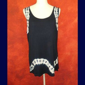 NWOT Sunday Navy Blue Tie Dye Tank Size XL